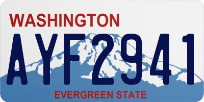 WA license plate AYF2941