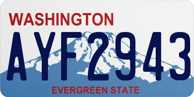 WA license plate AYF2943
