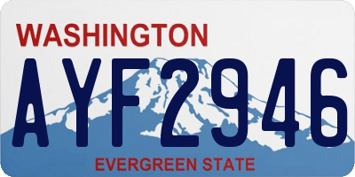 WA license plate AYF2946