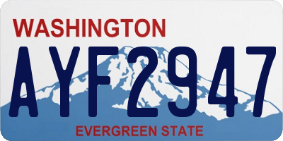WA license plate AYF2947