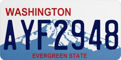WA license plate AYF2948
