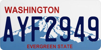 WA license plate AYF2949