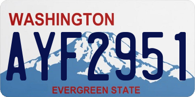 WA license plate AYF2951