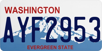 WA license plate AYF2953