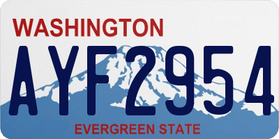 WA license plate AYF2954