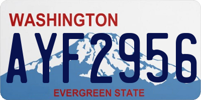 WA license plate AYF2956