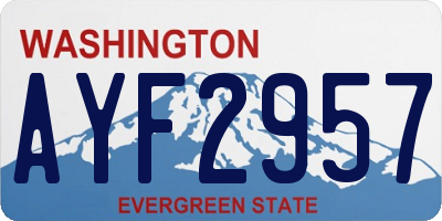 WA license plate AYF2957