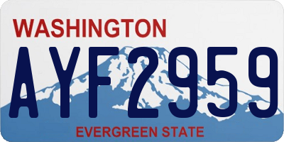 WA license plate AYF2959