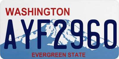 WA license plate AYF2960