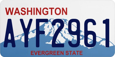 WA license plate AYF2961