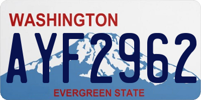 WA license plate AYF2962