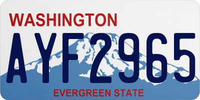 WA license plate AYF2965