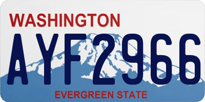 WA license plate AYF2966