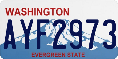 WA license plate AYF2973