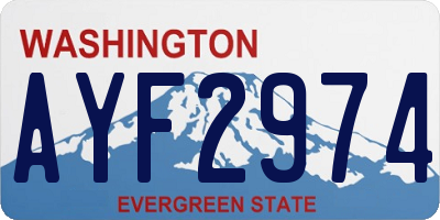 WA license plate AYF2974