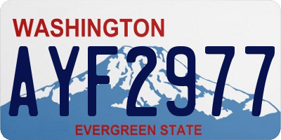 WA license plate AYF2977