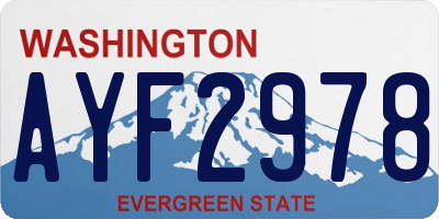 WA license plate AYF2978