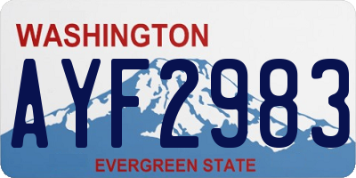 WA license plate AYF2983