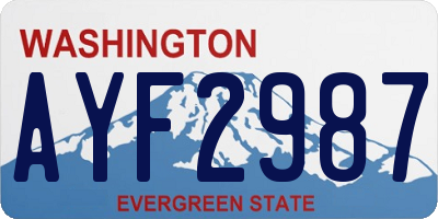 WA license plate AYF2987