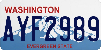 WA license plate AYF2989