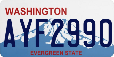 WA license plate AYF2990