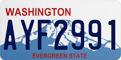 WA license plate AYF2991