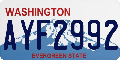 WA license plate AYF2992