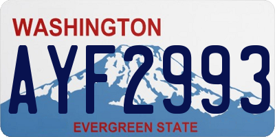 WA license plate AYF2993