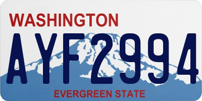 WA license plate AYF2994