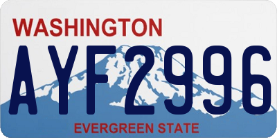 WA license plate AYF2996
