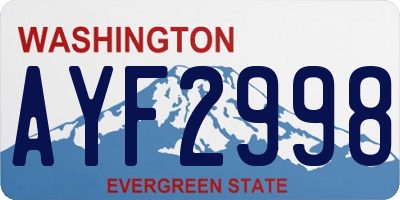 WA license plate AYF2998