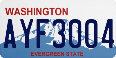 WA license plate AYF3004