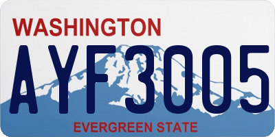 WA license plate AYF3005