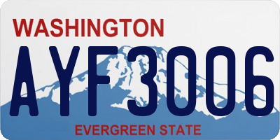 WA license plate AYF3006