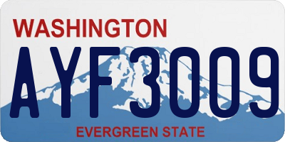 WA license plate AYF3009