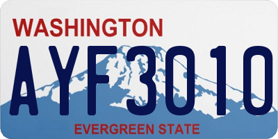 WA license plate AYF3010