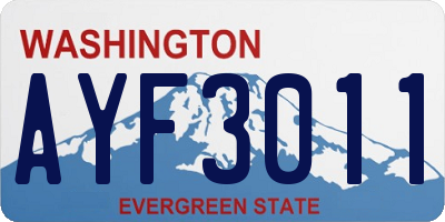 WA license plate AYF3011