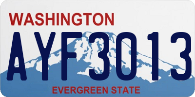 WA license plate AYF3013