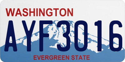 WA license plate AYF3016