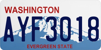 WA license plate AYF3018
