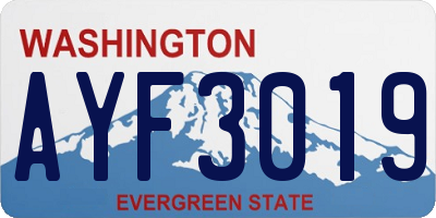 WA license plate AYF3019