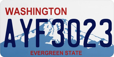 WA license plate AYF3023