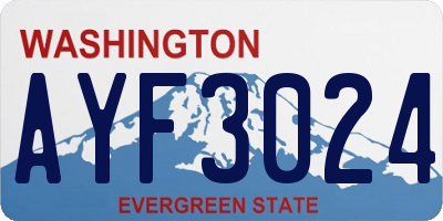 WA license plate AYF3024