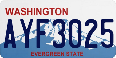 WA license plate AYF3025