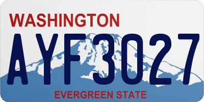 WA license plate AYF3027