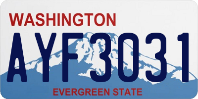 WA license plate AYF3031