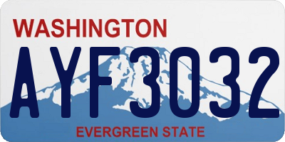 WA license plate AYF3032