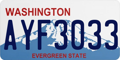 WA license plate AYF3033