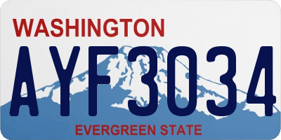 WA license plate AYF3034