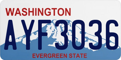 WA license plate AYF3036